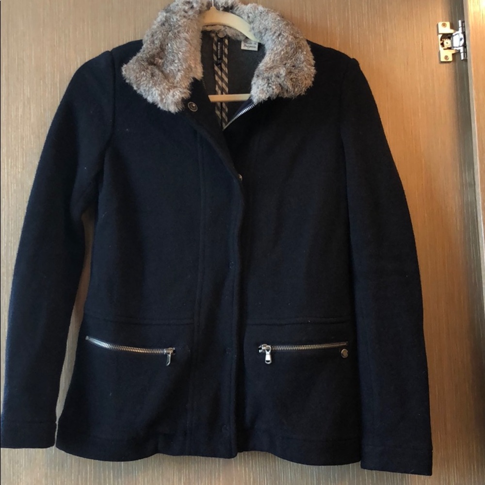 Woolrich lightweight zip jacket in navy xs